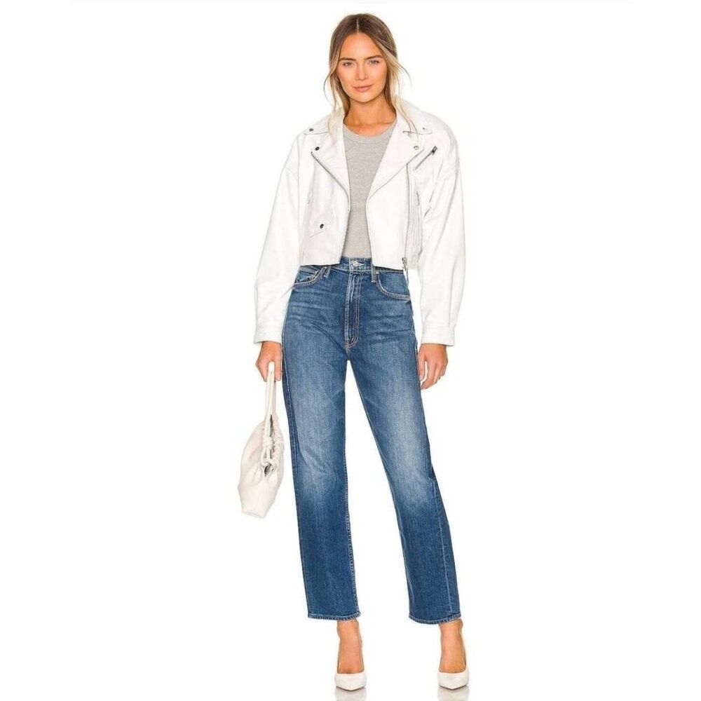 MOTHER Blue Straight Leg Jeans
